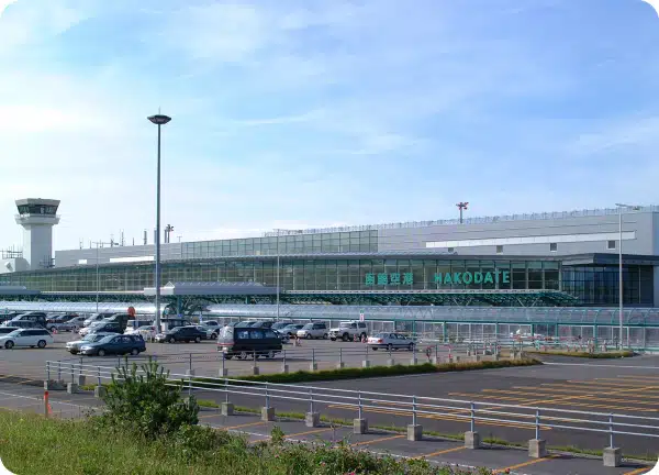 函館空港へ到着　湯の川温泉へ