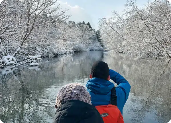 汐泊川でカナディアンカヌー体験(ゆのぶら)